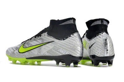 Nike Air Zoom Mercurial Superfly 9 Elite AG High-Tops Football Boots - Silver/Black/Yellow
