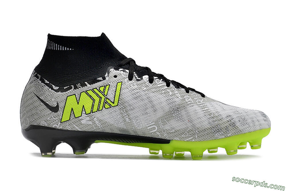 Nike Air Zoom Mercurial Superfly 9 Elite AG High-Tops Football Boots - Silver/Black/Yellow 5