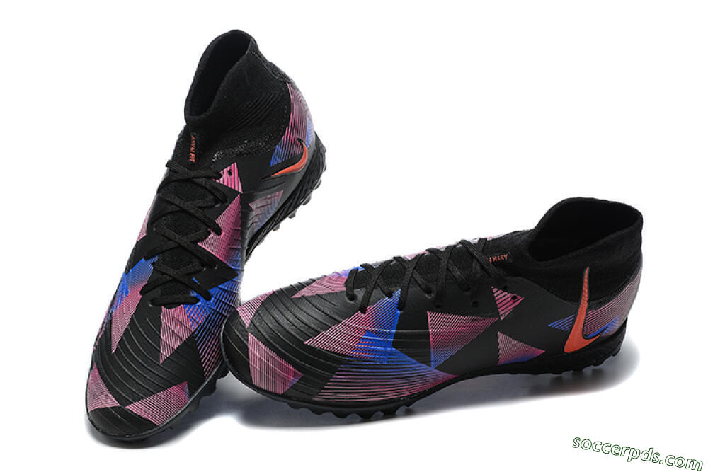 Nike Phantom Luna Elite TF High-Tops Football Shoes - Black/Blue/Red/Pink 6