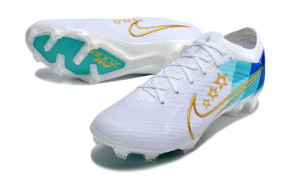 Nike Air Zoom Mercurial Vapor 15 Elite FG Low-Tops Football Boots - White/Blue/Gold