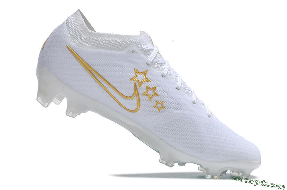 Nike Air Zoom Mercurial Vapor 15 Elite FG Low-Tops Football Boots - White/Blue/Gold 4