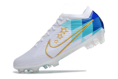 Nike Air Zoom Mercurial Vapor 15 Elite FG Low-Tops Football Boots - White/Blue/Gold