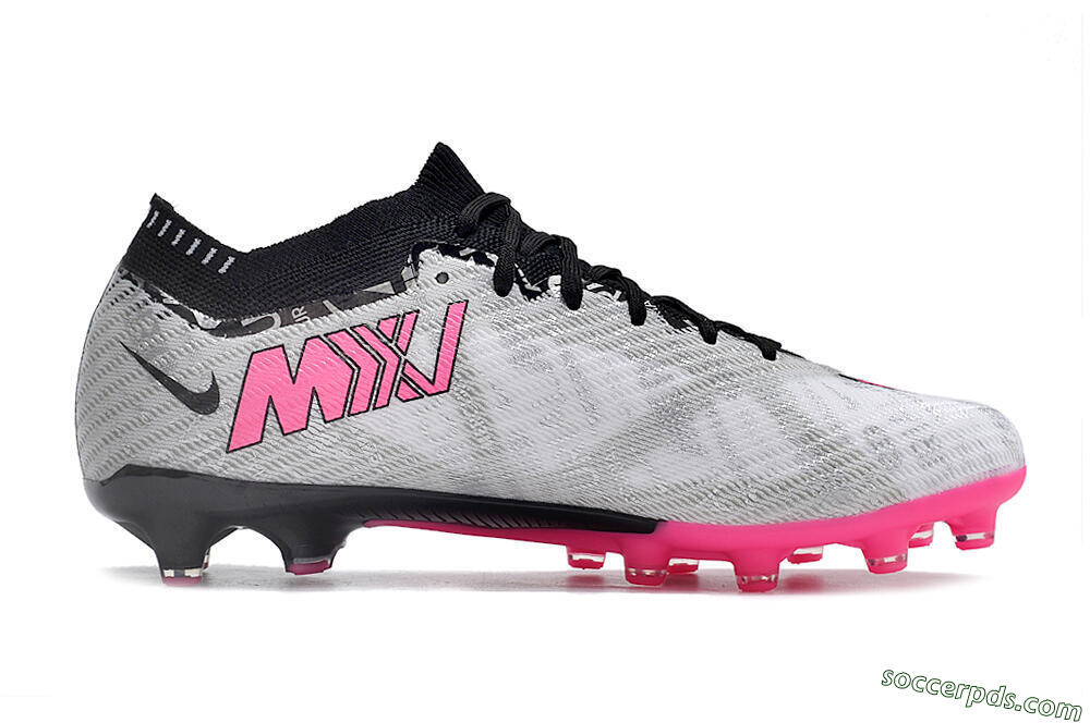 Nike Air Zoom Mercurial Vapor 15 Elite AG Low-Tops Football Boots - Silver/Black/Pink 5