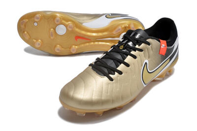 Nike Tiempo Legend 10 Pro FG Low-Tops Football Boots - Gold/Black/White