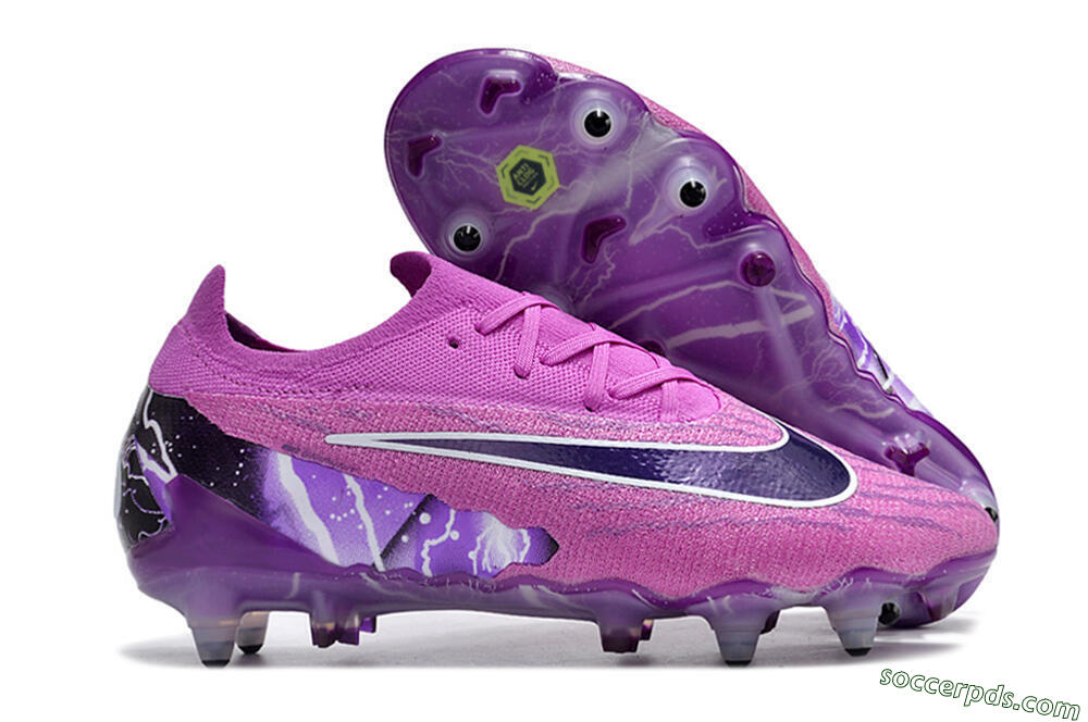 Nike Phantom GX Thunder Elite Link SG Low-Tops Football Boots - Purple/White/Black 1