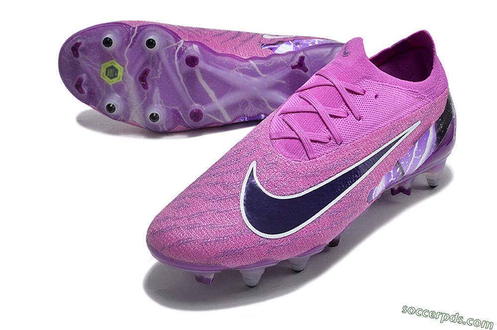 Nike Phantom GX Thunder Elite Link SG Low-Tops Football Boots - Purple/White/Black 3