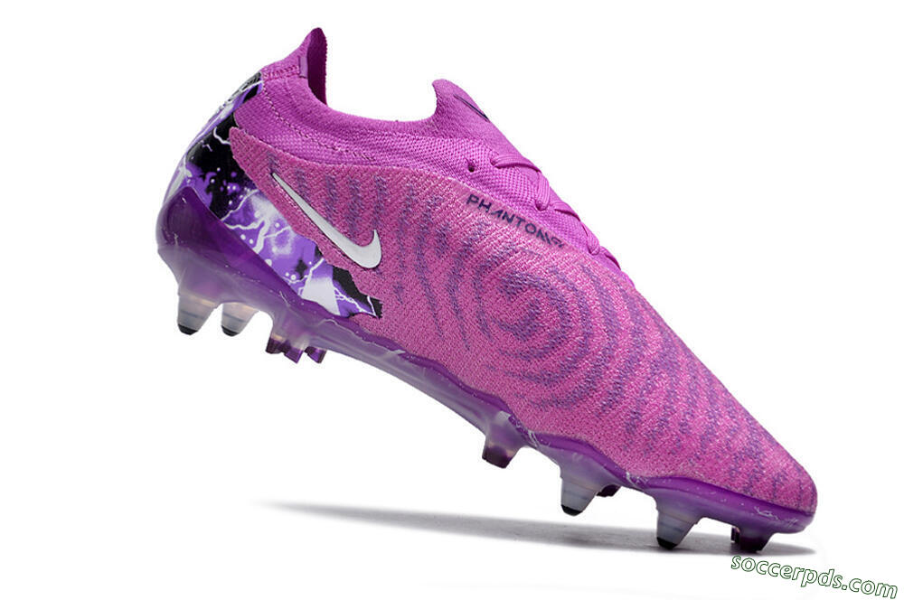 Nike Phantom GX Thunder Elite Link SG Low-Tops Football Boots - Purple/White/Black 4