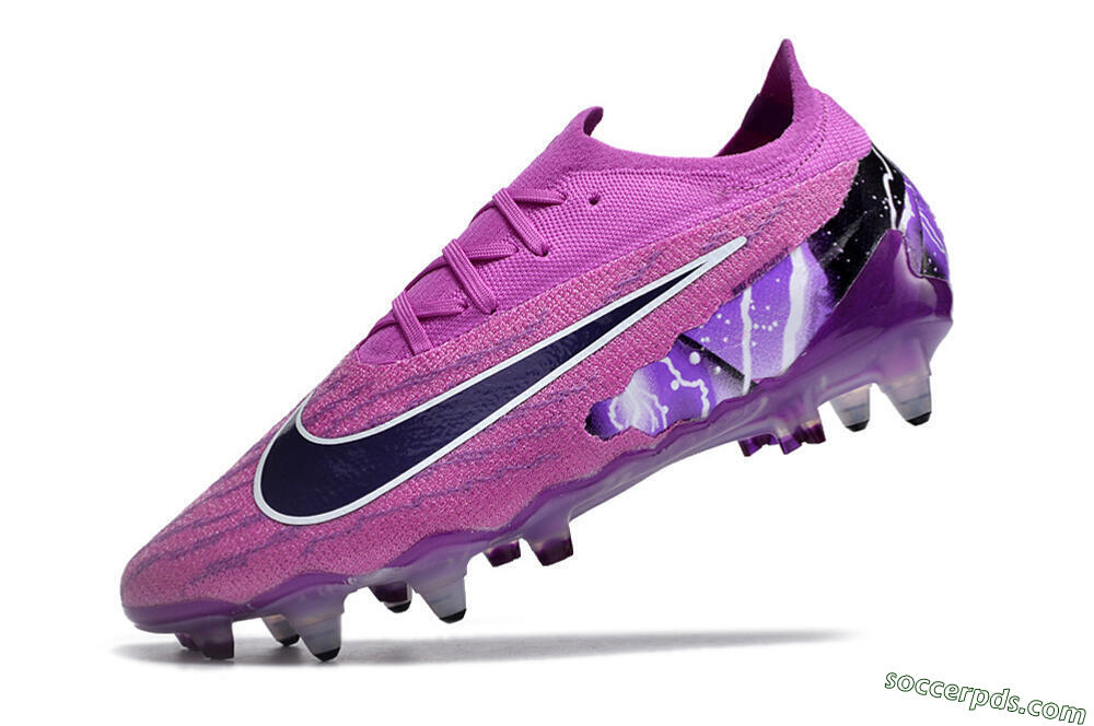 Nike Phantom GX Thunder Elite Link SG Low-Tops Football Boots - Purple/White/Black 5
