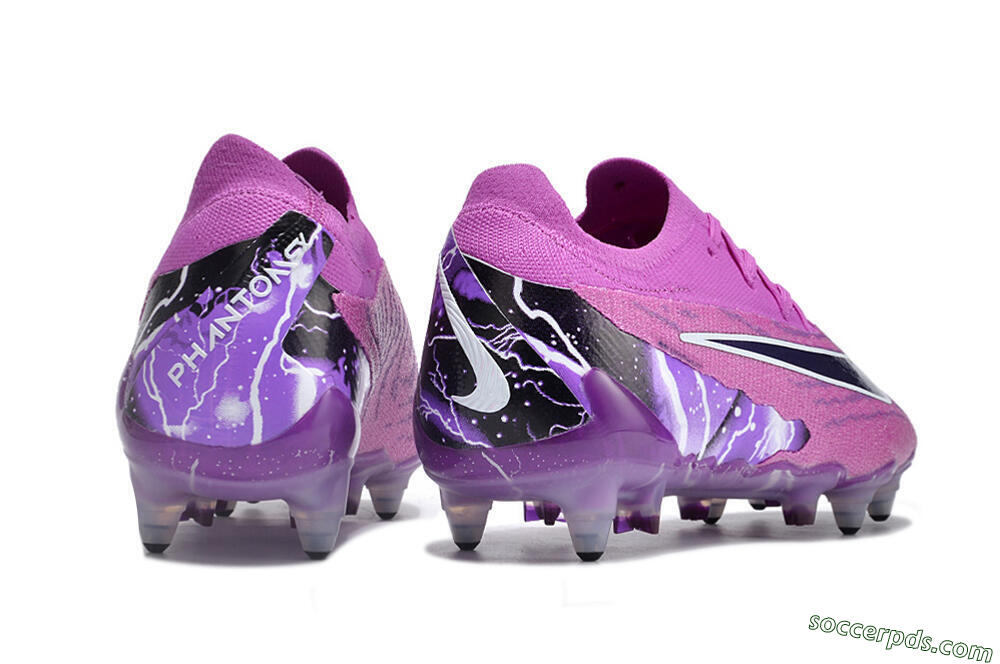 Nike Phantom GX Thunder Elite Link SG Low-Tops Football Boots - Purple/White/Black 6