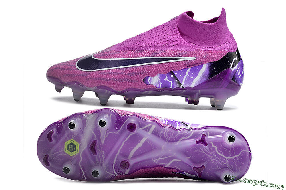 Nike Phantom GX Thunder Elite DF Link SG High-Tops Football Boots - Purple/White/Black 0