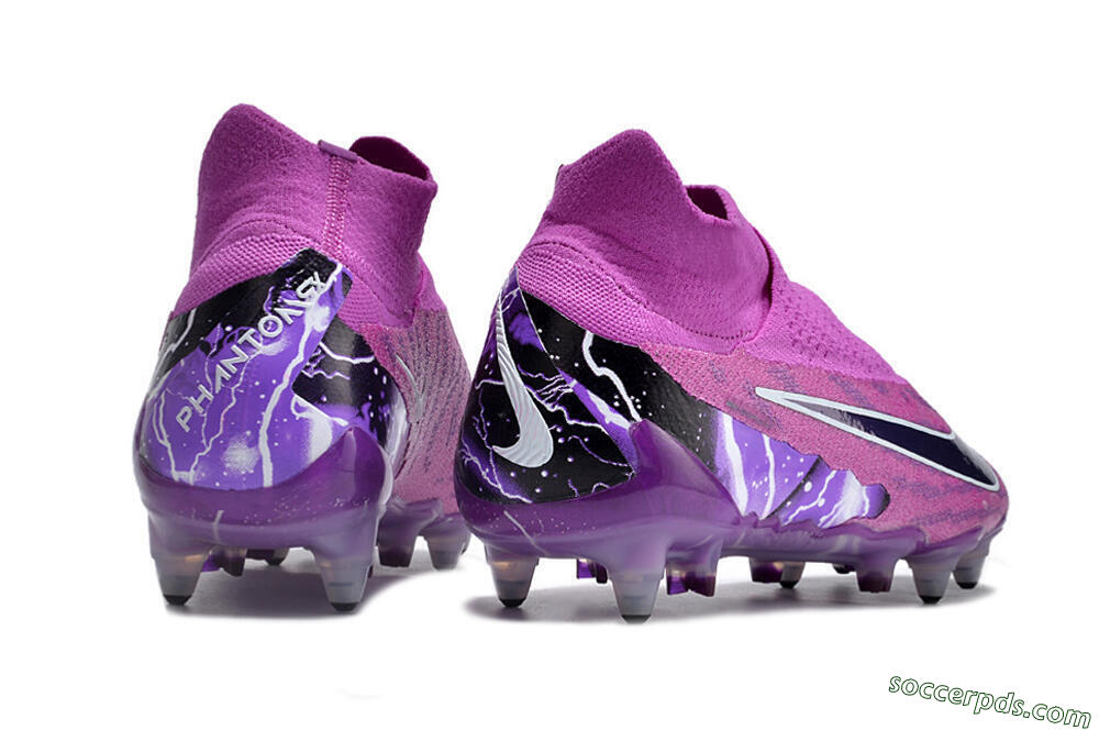 Nike Phantom GX Thunder Elite DF Link SG High-Tops Football Boots - Purple/White/Black 6