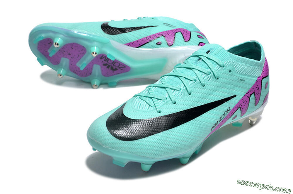 Nike Air Zoom Mercurial Vapor 15 Elite SG Low-Tops Football Boots - Turquoise/Black/White/Purple 3