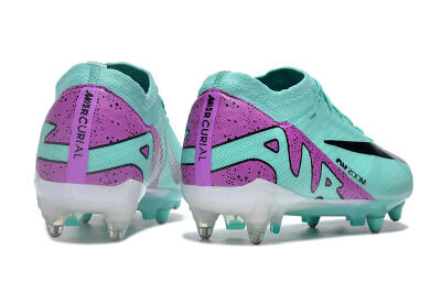 Nike Air Zoom Mercurial Vapor 15 Elite SG Low-Tops Football Boots - Turquoise/Black/White/Purple