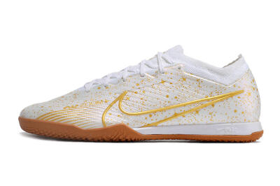 Nike Air Zoom Mercurial Vapor 15 Elite IC Low-Tops Football Shoes - White/Gold/Brown