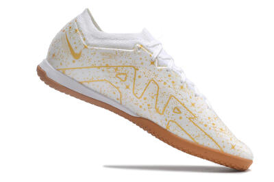 Nike Air Zoom Mercurial Vapor 15 Elite IC Low-Tops Football Shoes - White/Gold/Brown