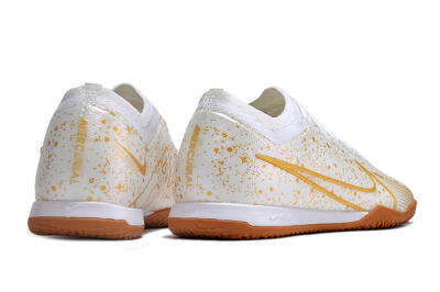 Nike Air Zoom Mercurial Vapor 15 Elite IC Low-Tops Football Shoes - White/Gold/Brown