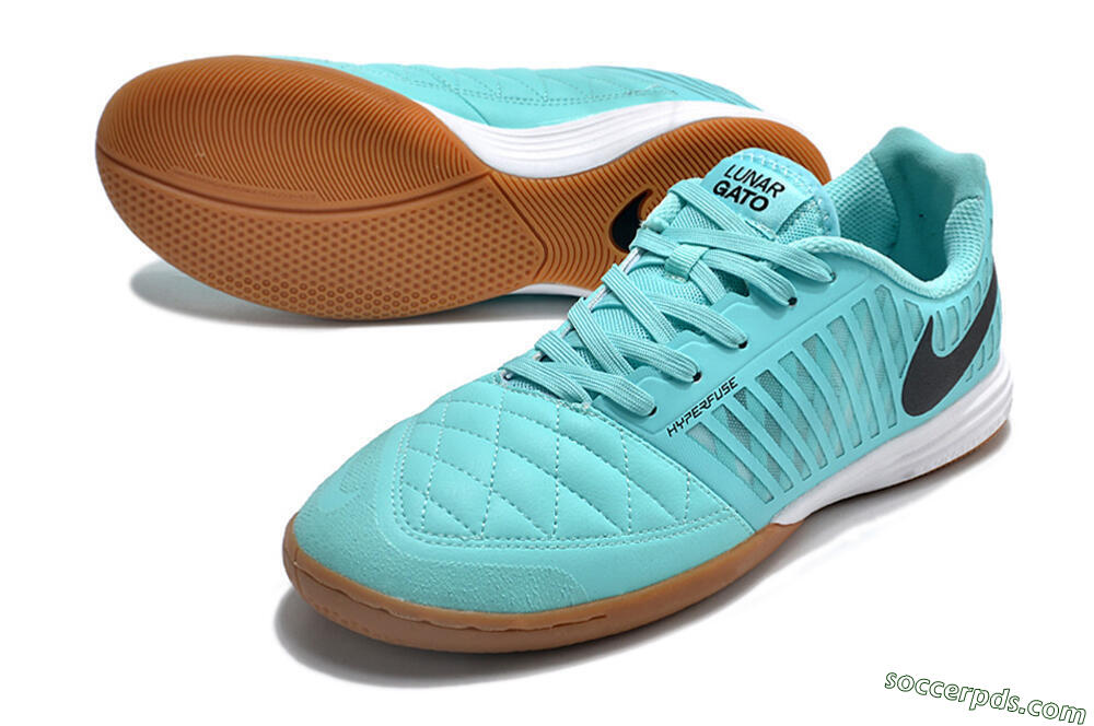 Nike Lunar Gato 2 IC Low-Tops Football Shoes - Jade/Black/White 3
