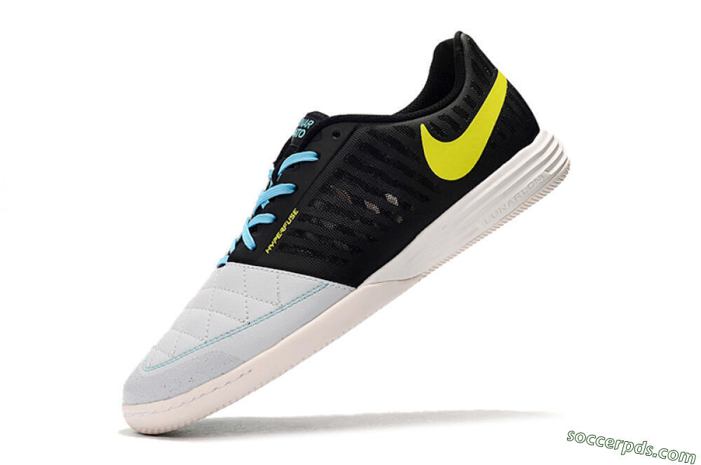 Nike Lunar Gato 2 IC Low-Tops Football Shoes - Black/Blue/Yellow 5
