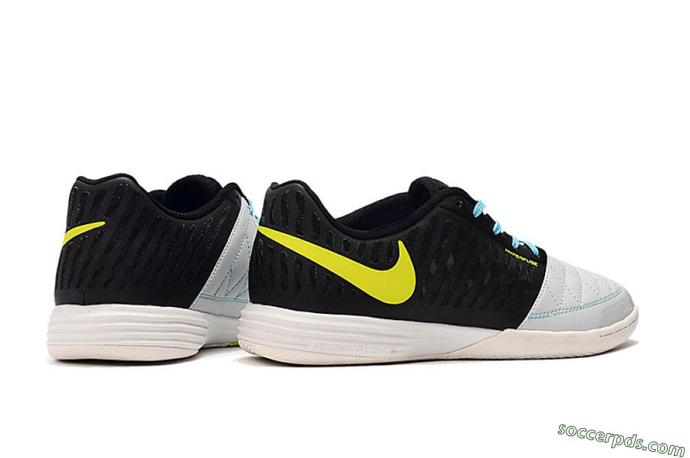 Nike Lunar Gato 2 IC Low-Tops Football Shoes - Black/Blue/Yellow 6