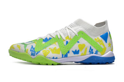 Puma Future Ultimate TF Low-Tops Football Shoes - White/Blue/Yellow/Green