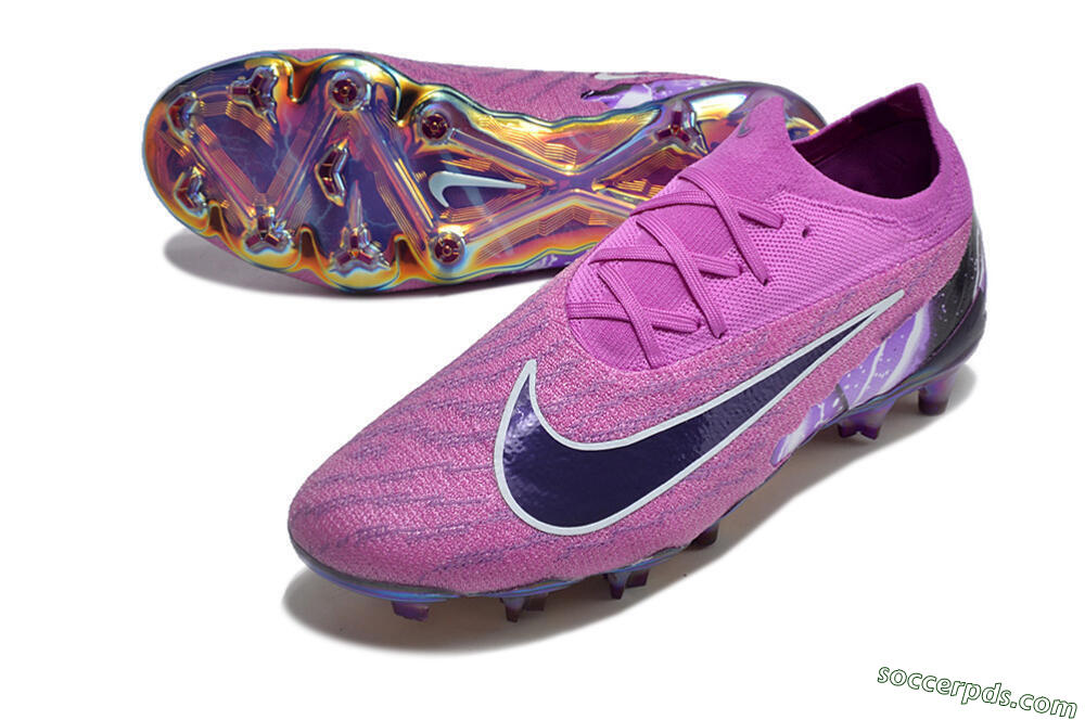 Nike Phantom GX Elite FG Low-Tops Football Boots - Purple/Black/White/Gold 3