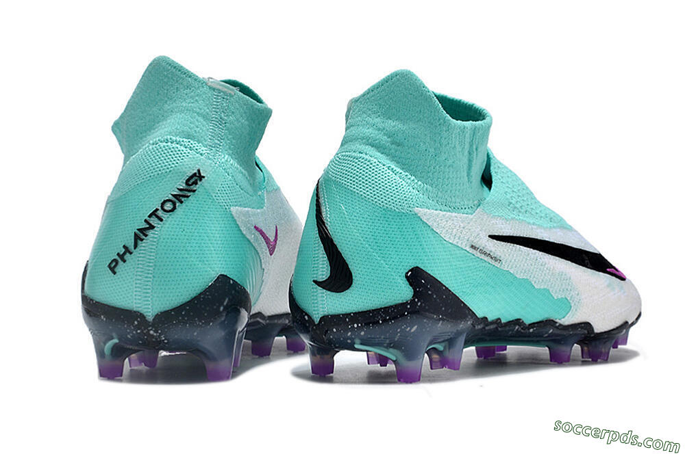 Nike Phantom GX Elite DF FG High-Tops Football Boots - White/Purple/Jade 6