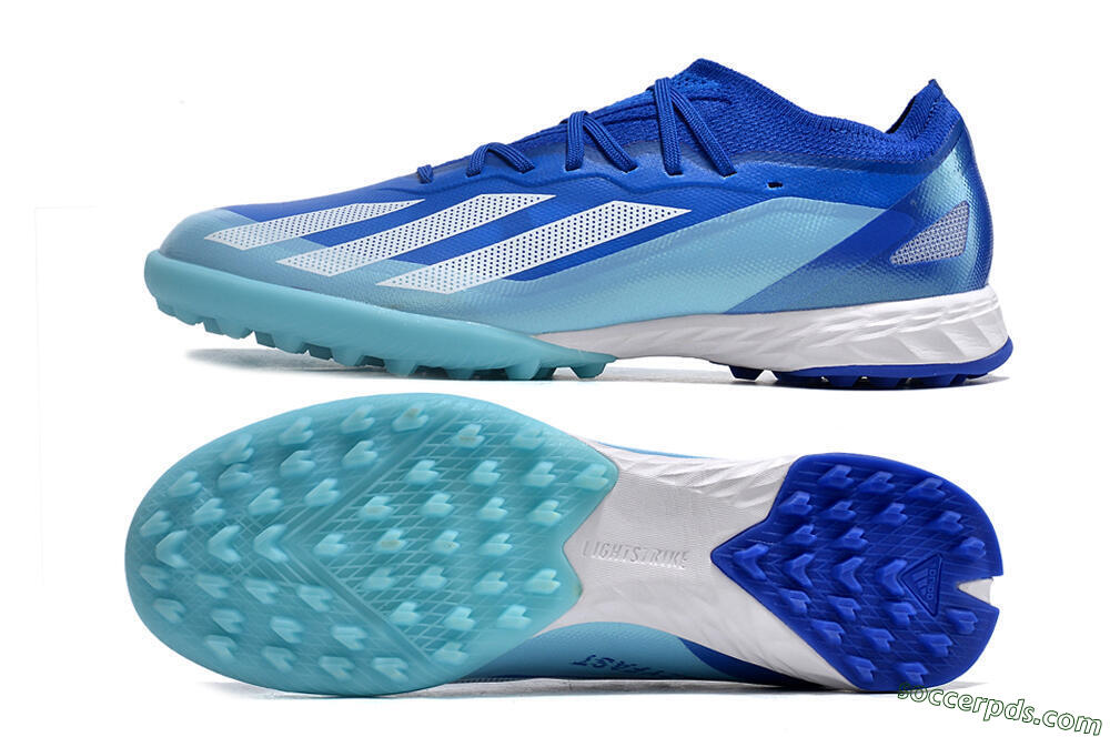 Adidas X Crazyfast.1 TF Low-Tops Football Shoes - Blue/Silver/White 0