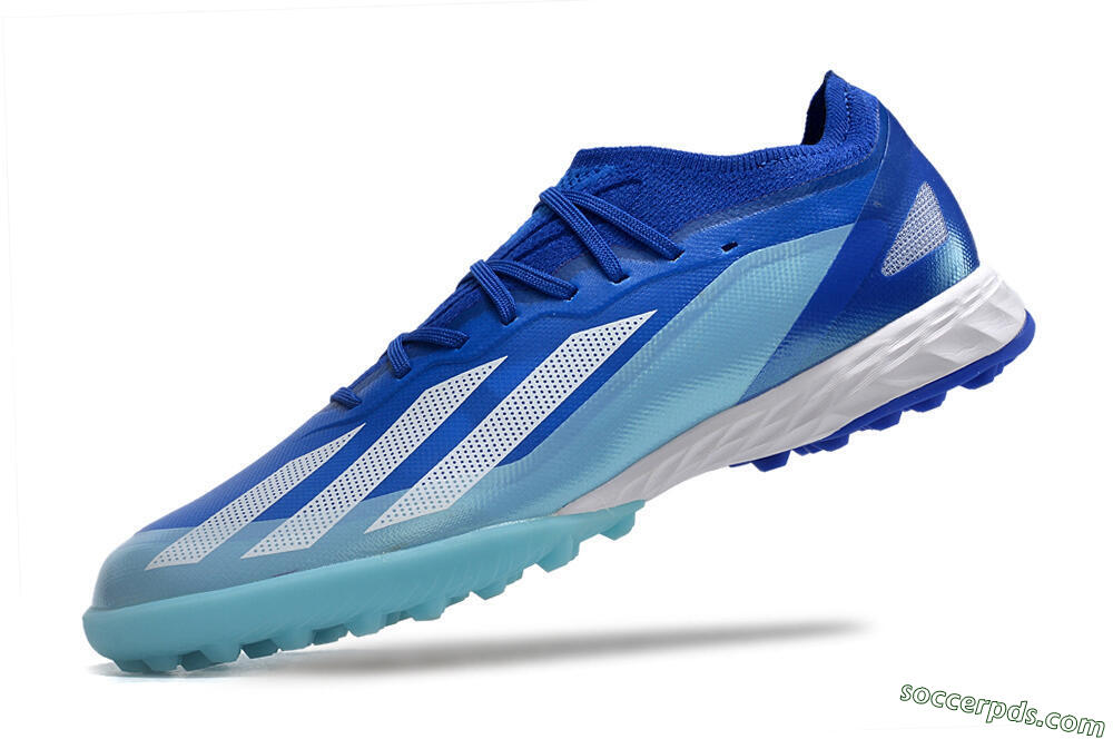 Adidas X Crazyfast.1 TF Low-Tops Football Shoes - Blue/Silver/White 5