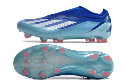 Adidas X Crazyfast.1 Laceless FG Low-Tops Football Boots - Blue/White/Jade