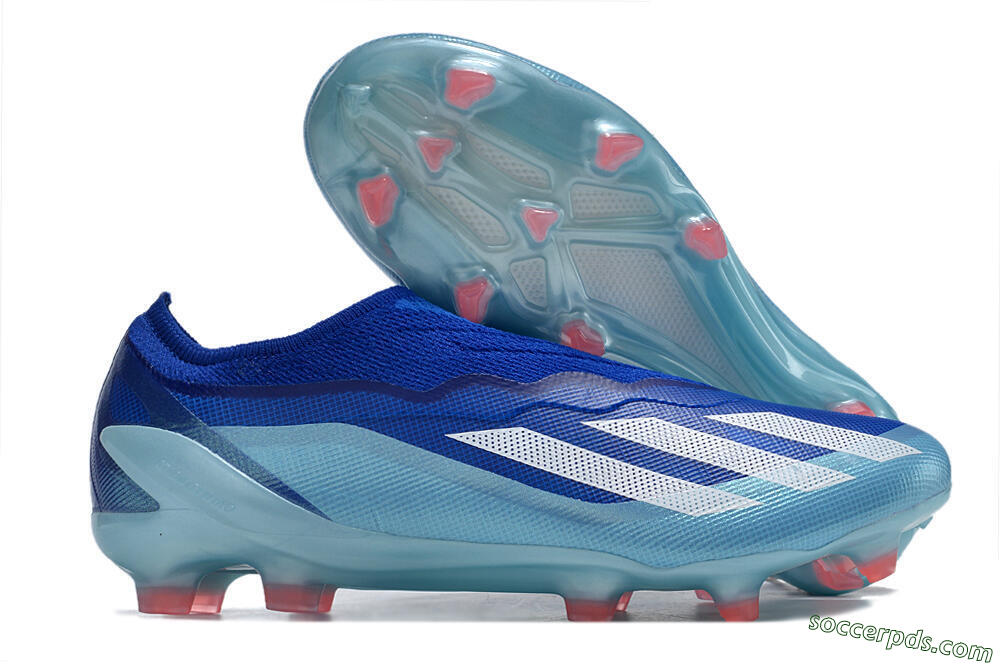 Adidas X Crazyfast.1 Laceless FG Low-Tops Football Boots - Blue/White/Jade 1