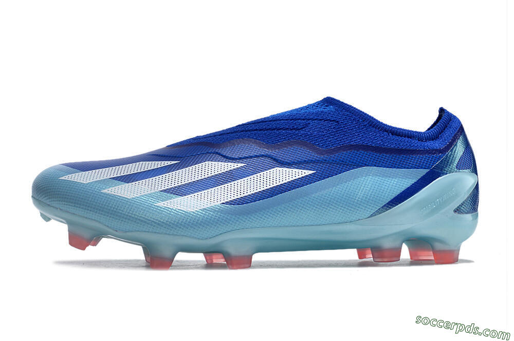 Adidas X Crazyfast.1 Laceless FG Low-Tops Football Boots - Blue/White/Jade 2