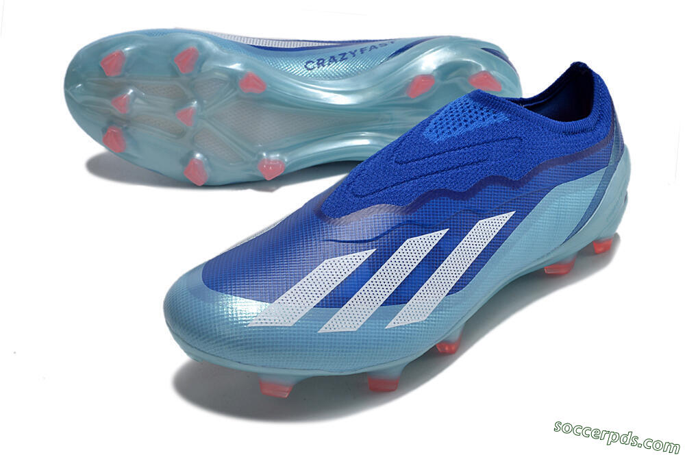 Adidas X Crazyfast.1 Laceless FG Low-Tops Football Boots - Blue/White/Jade 3