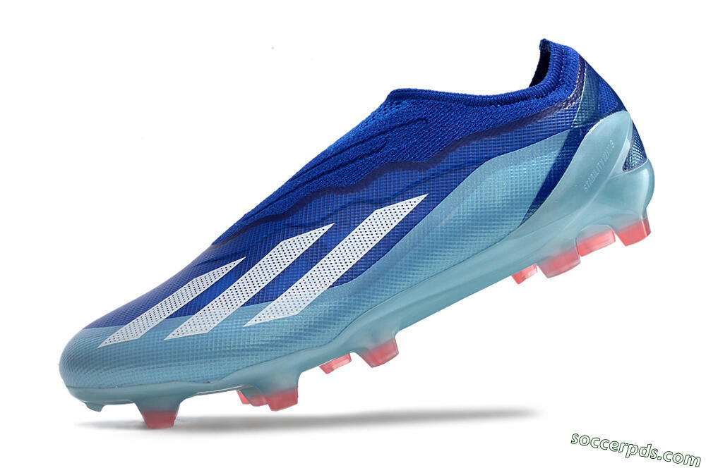 Adidas X Crazyfast.1 Laceless FG Low-Tops Football Boots - Blue/White/Jade 5