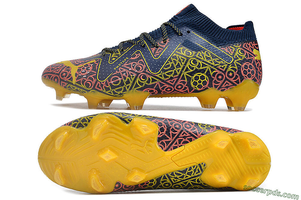 Puma Future Ultimate Limited Edition FG Low-Tops Football Boots - Blue/Yellow/Red 0