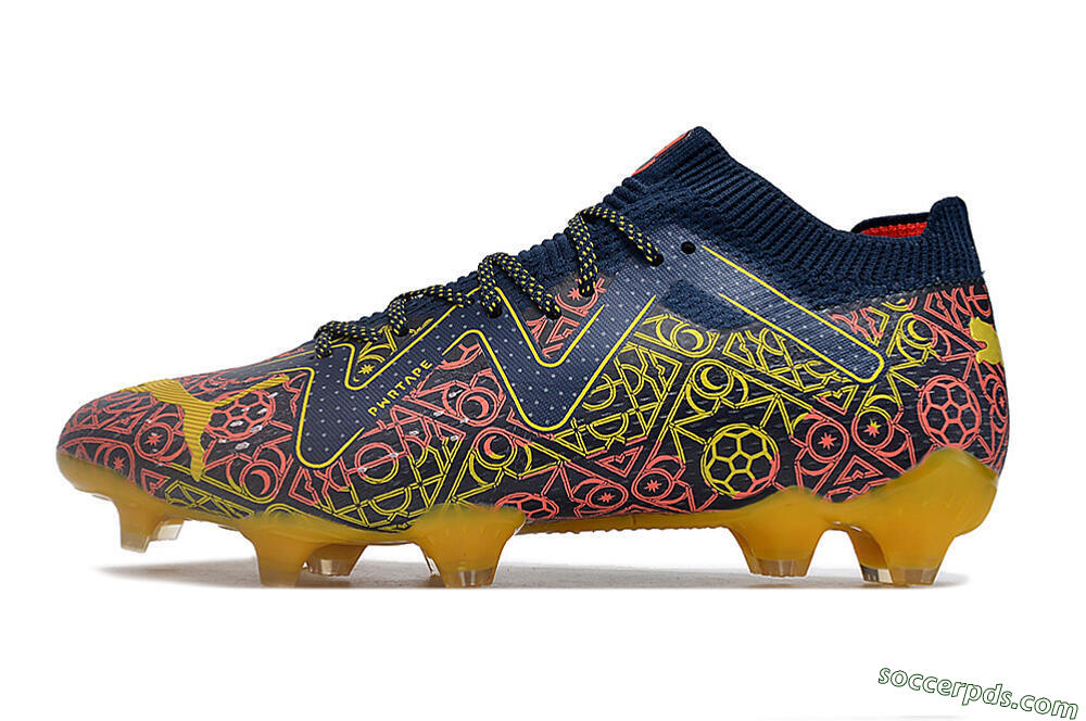Puma Future Ultimate Limited Edition FG Low-Tops Football Boots - Blue/Yellow/Red 2