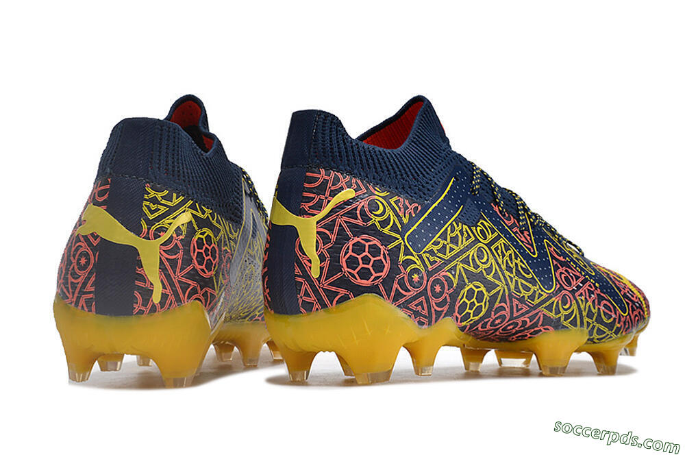 Puma Future Ultimate Limited Edition FG Low-Tops Football Boots - Blue/Yellow/Red 6