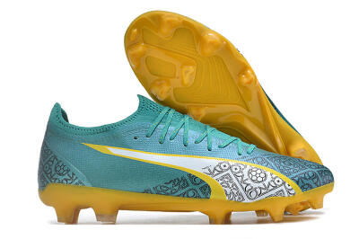 Puma Ultra Ultimate FG Low-Tops Football Boots - Jade/White/Yellow