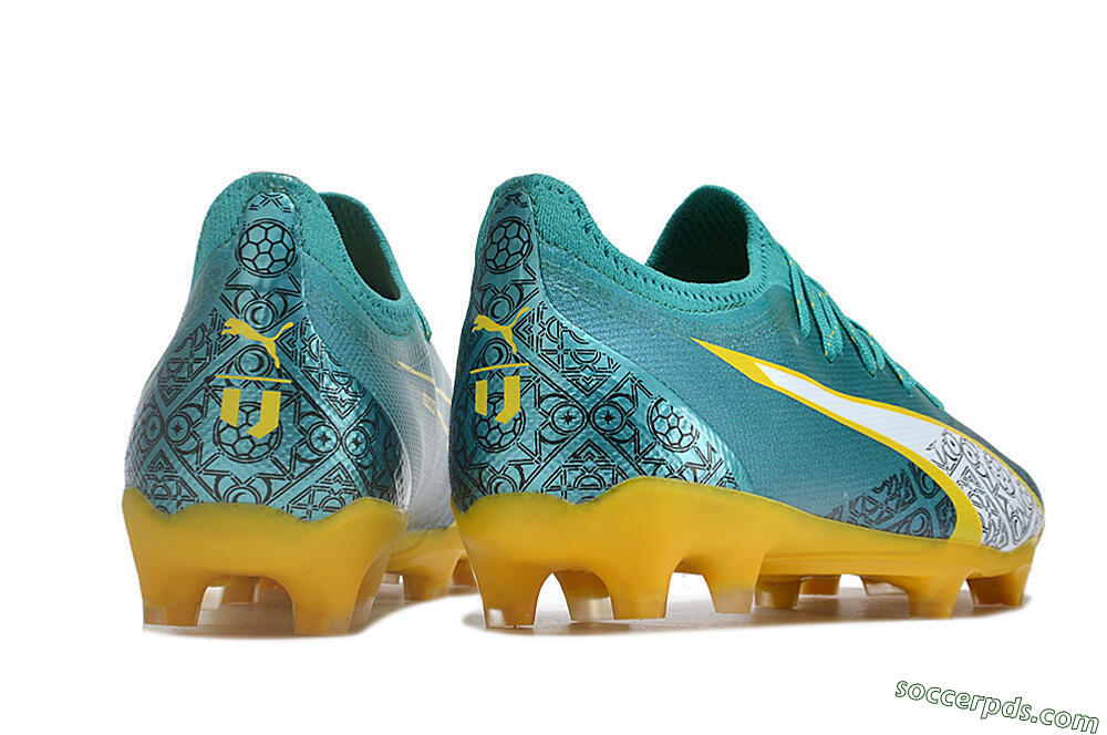 Puma Ultra Ultimate FG Low-Tops Football Boots - Jade/White/Yellow 6