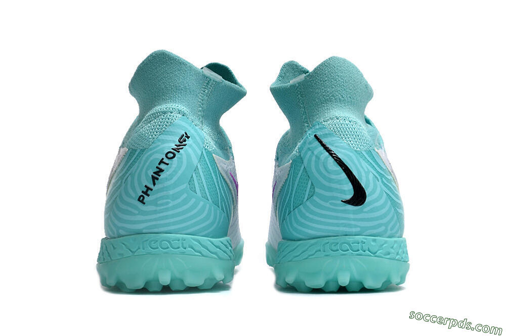 Nike Phantom GX Elite DF Link TF High-Tops Football Shoes - White/Black/Jade 5