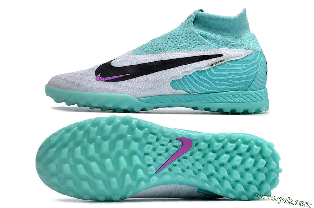 Nike Phantom GX Elite DF Link TF High-Tops Football Shoes - White/Black/Jade 0