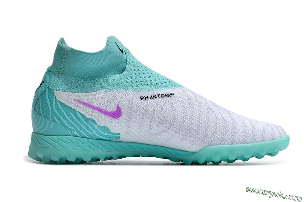 Nike Phantom GX Elite DF Link TF High-Tops Football Shoes - White/Black/Jade 7