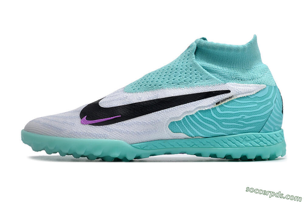 Nike Phantom GX Elite DF Link TF High-Tops Football Shoes - White/Black/Jade 2