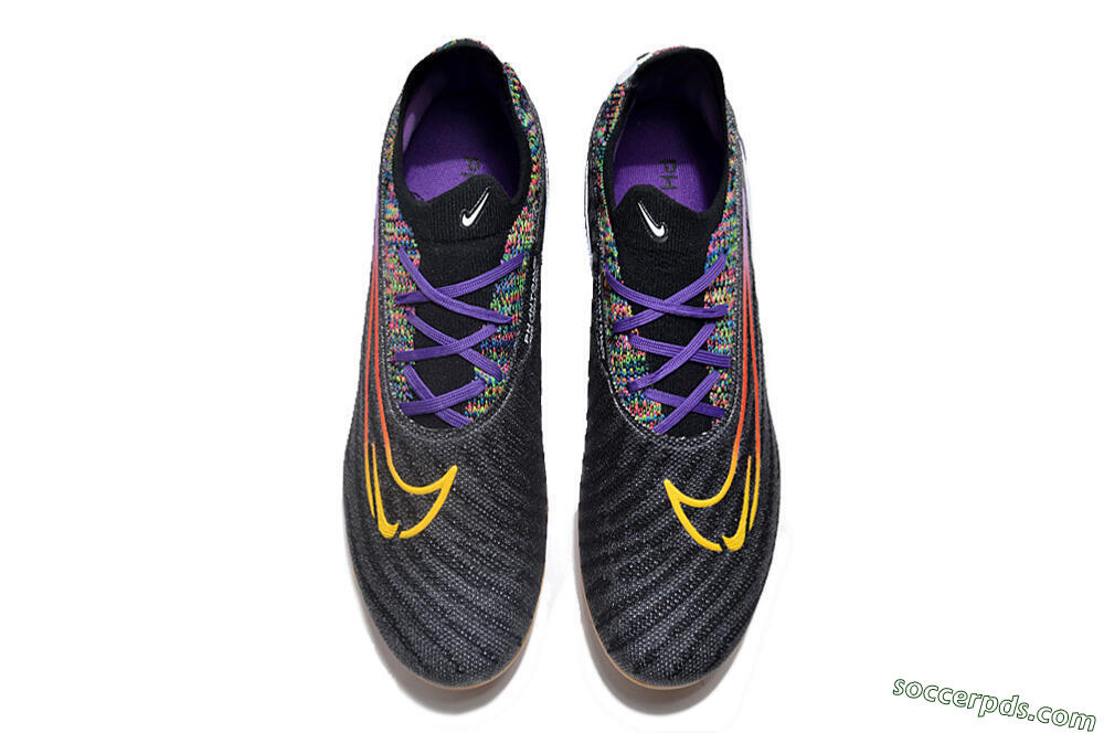 Nike Phantom GX Elite FG Low-Tops Football Boots - Black/Purple/Rainbow 4