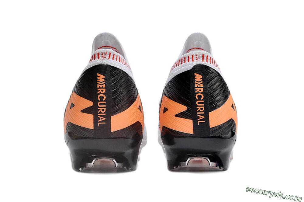Nike Air Zoom Mercurial Vapor 15 Elite FG Low-Tops Football Boots - White/Orange/Black 5