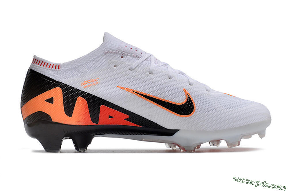 Nike Air Zoom Mercurial Vapor 15 Elite FG Low-Tops Football Boots - White/Orange/Black 7