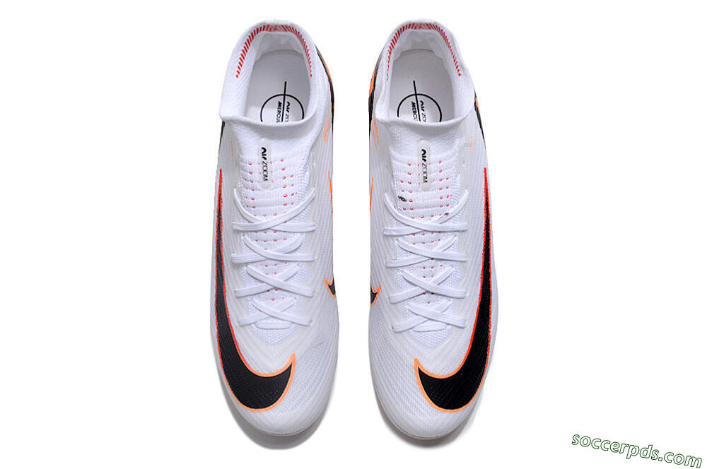 Nike Air Zoom Mercurial Superfly 9 Elite FG High-Tops Football Boots - White/Orange/Black 7