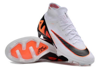 Nike Air Zoom Mercurial Superfly 9 Elite FG High-Tops Football Boots - White/Orange/Black