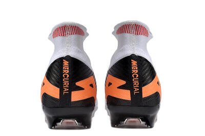 Nike Air Zoom Mercurial Superfly 9 Elite FG High-Tops Football Boots - White/Orange/Black