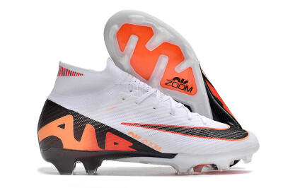 Nike Air Zoom Mercurial Superfly 9 Elite FG High-Tops Football Boots - White/Orange/Black