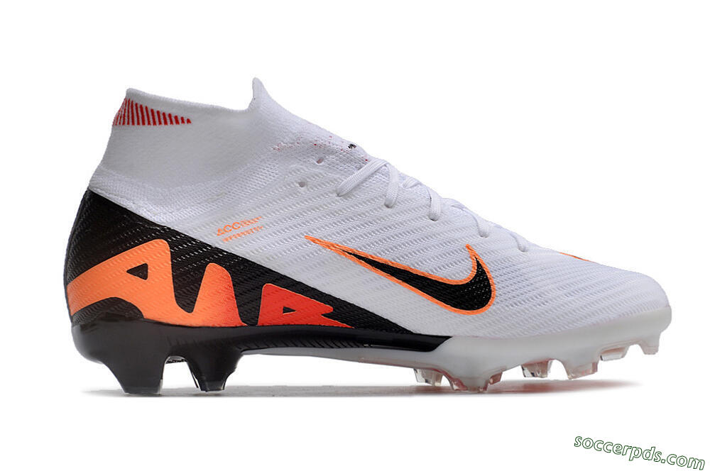 Nike Air Zoom Mercurial Superfly 9 Elite FG High-Tops Football Boots - White/Orange/Black 6